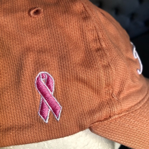 Titleist Peachy Orange Golf Hat with Pink Ribbon Breast Cancer Awareness - Picture 4 of 12